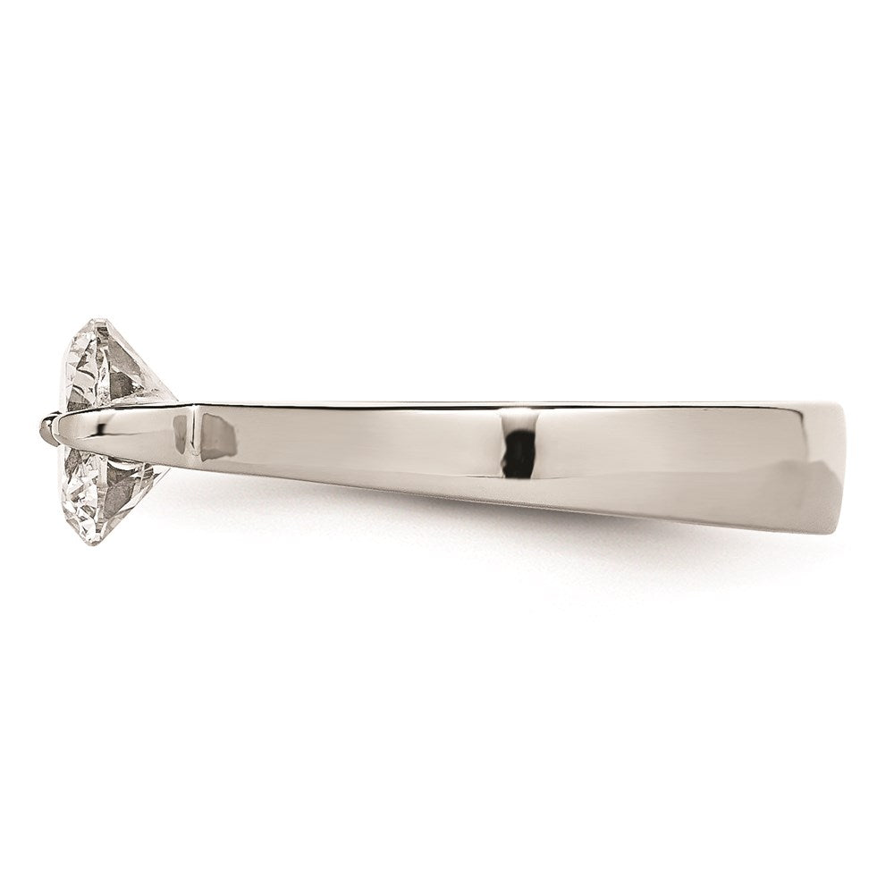 Women's Fashion Jewelry, Chisel Brand Stainless Steel Polished CZ Ring