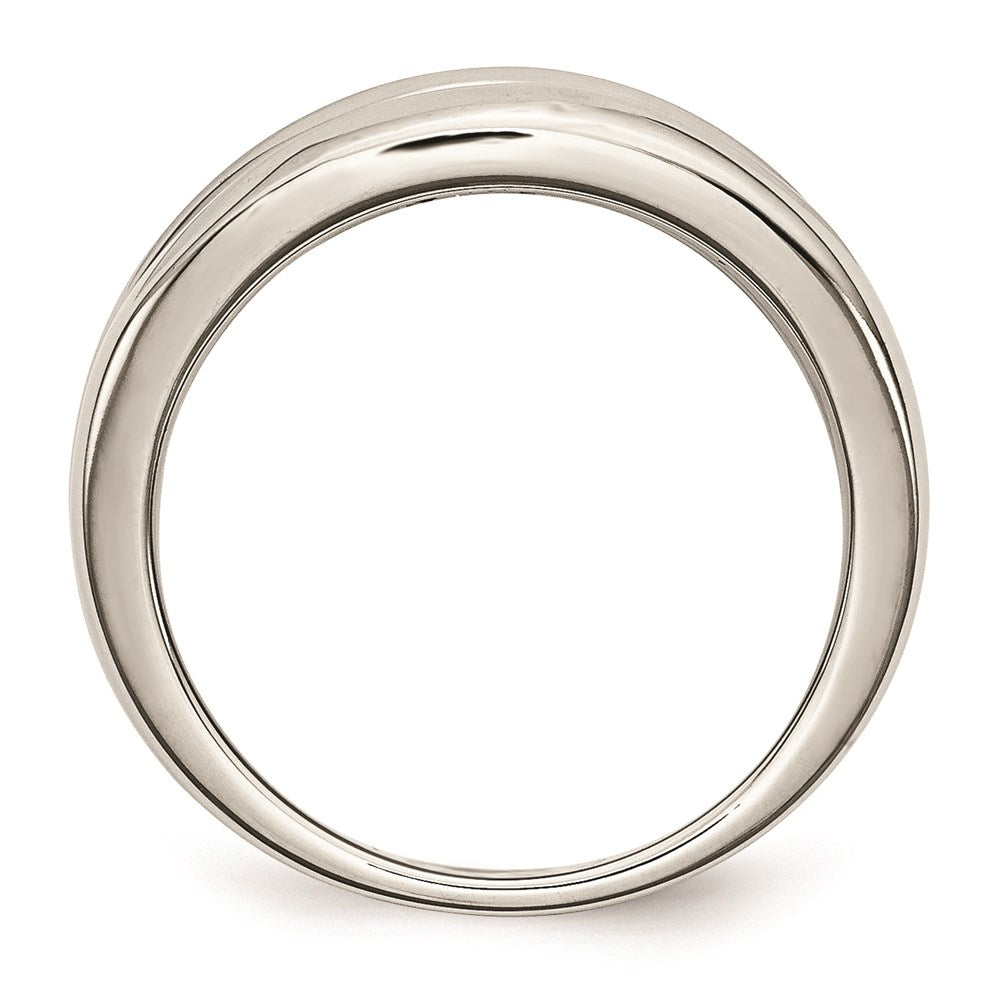 Women's Fashion Jewelry, Chisel Brand Stainless Steel Polished CZ Ring