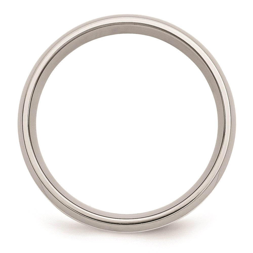 Unisex Fashion Jewelry, Chisel Brand Stainless Steel Sterling Silver Inlay 6mm Polished Ring Band