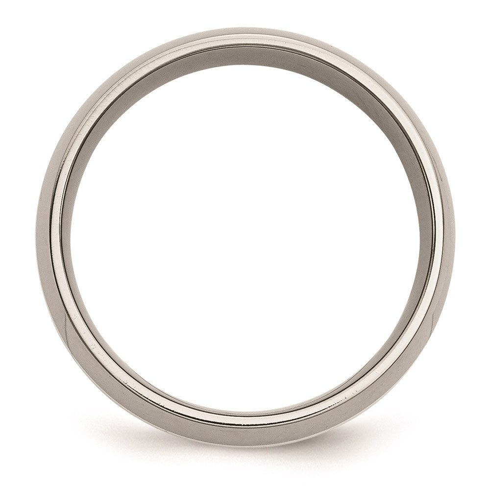 Unisex Fashion Jewelry, Chisel Brand Stainless Steel Sterling Silver Inlay 8mm Polished Ring Band