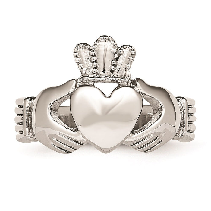 Unisex Fashion Jewelry, Chisel Brand Stainless Steel Polished Claddagh Ring