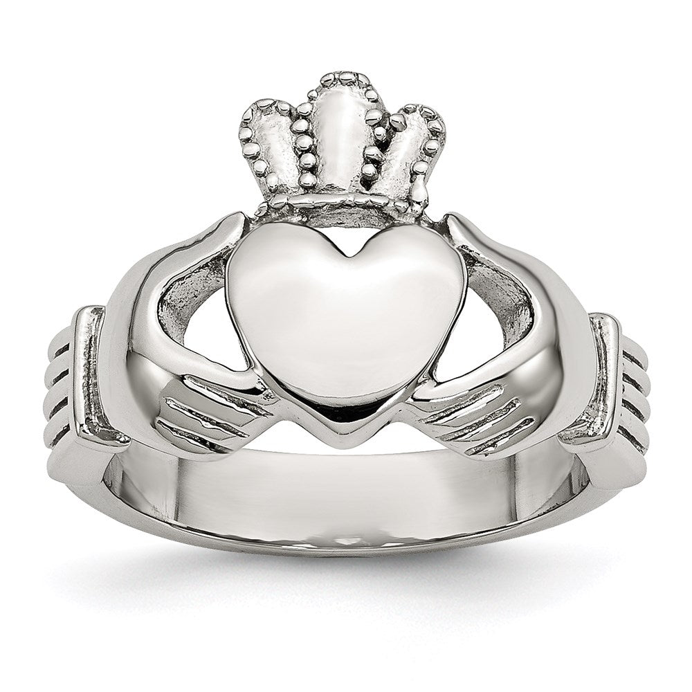 Unisex Fashion Jewelry, Chisel Brand Stainless Steel Polished Claddagh Ring