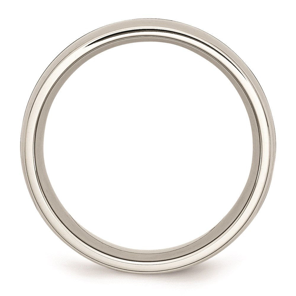 Unisex Fashion Jewelry, Chisel Brand Stainless Steel Polished Black Ceramic Inlay 9.00mm Ring Band