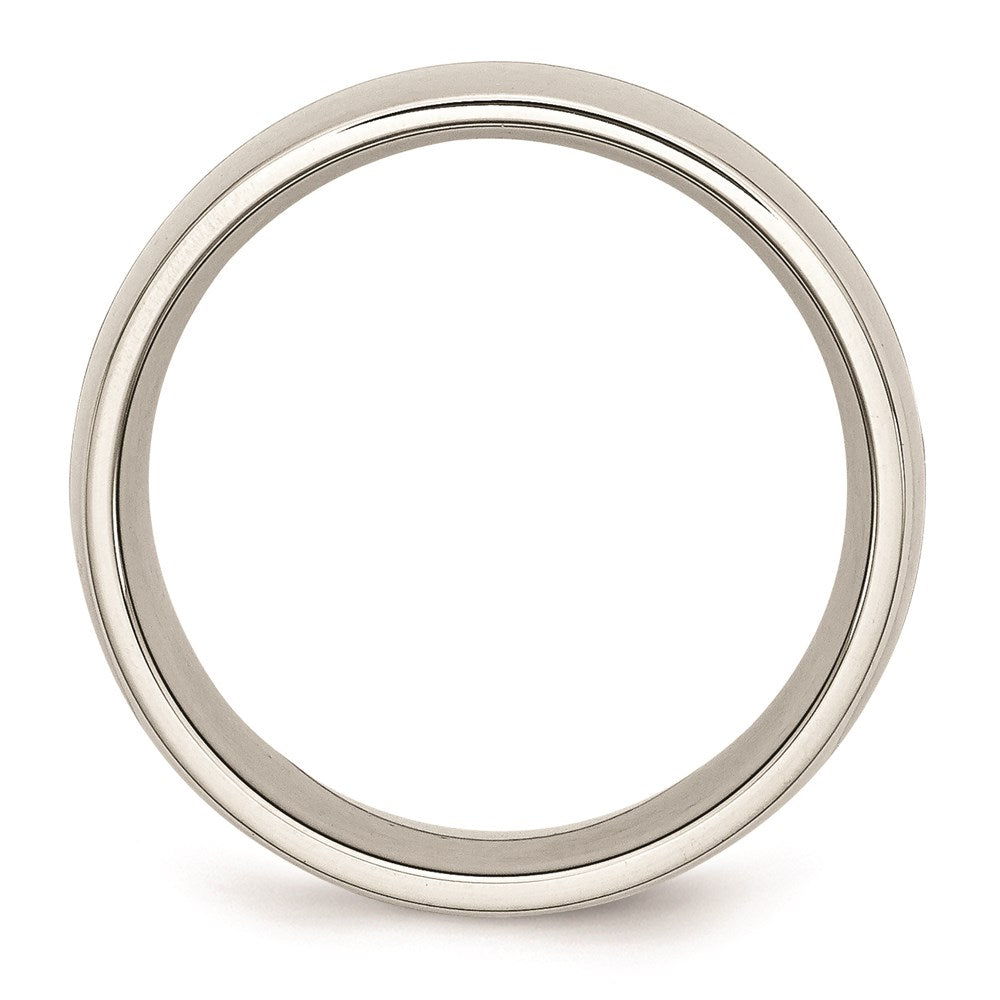 Unisex Fashion Jewelry, Chisel Brand Stainless Steel Polished White Ceramic Inlay 9.00mm Ring Band