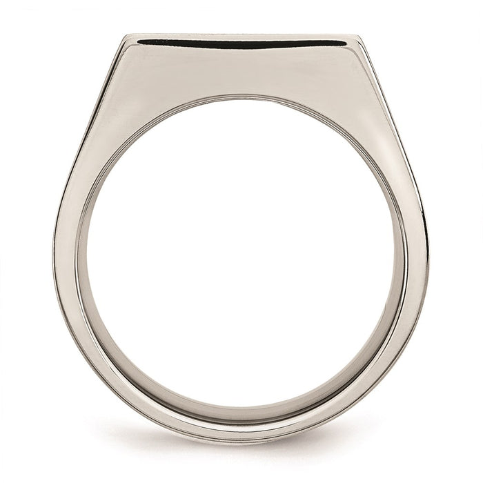 Men's Fashion Jewelry, Chisel Brand Stainless Steel Polished and Brushed Signet Ring