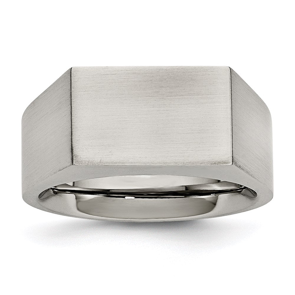 Men's Fashion Jewelry, Chisel Brand Stainless Steel Polished and Brushed Signet Ring