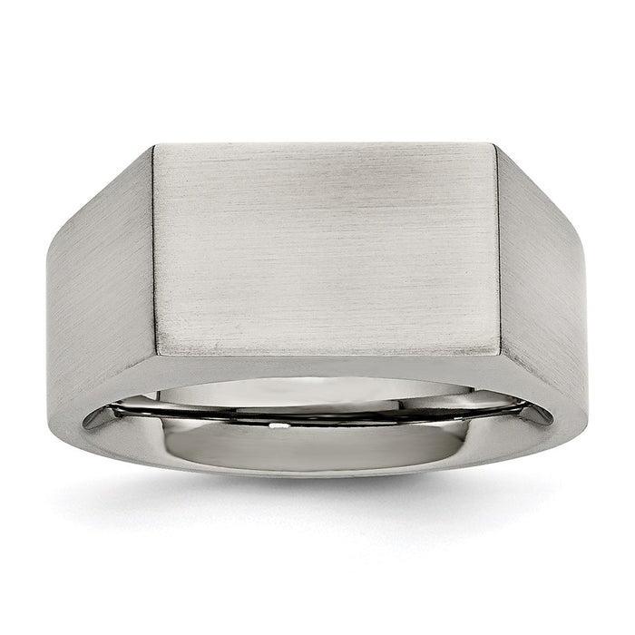 Men's Fashion Jewelry, Chisel Brand Stainless Steel Polished and Brushed Signet Ring