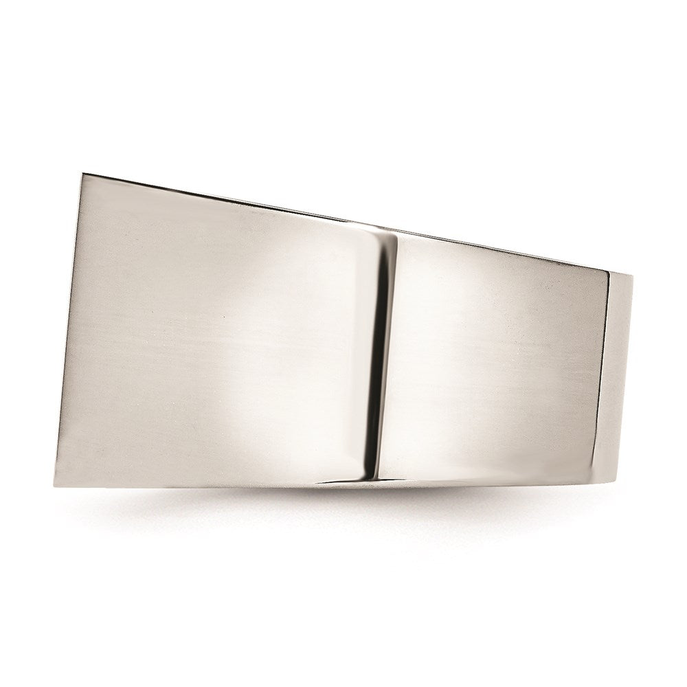 Men's Fashion Jewelry, Chisel Brand Stainless Steel Polished CZ Signet Ring