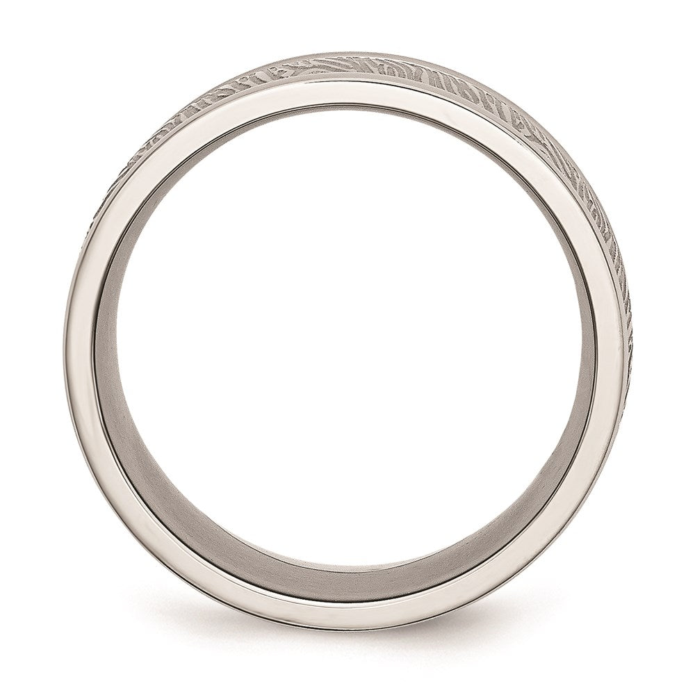 Men's Fashion Jewelry, Chisel Brand Stainless Steel Polished 9mm Textured Rounded Edge Ring