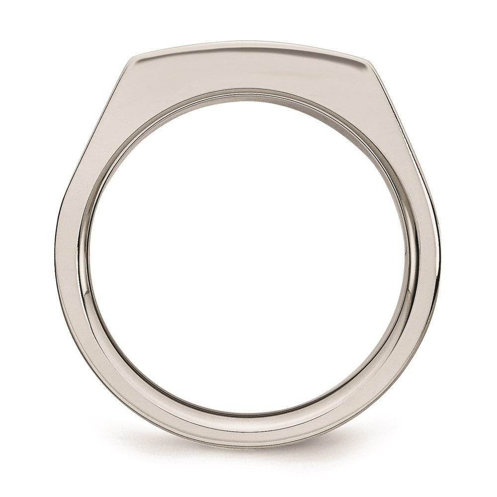 Men's Fashion Jewelry, Chisel Brand Stainless Steel Polished and Brushed Black CZ Ring