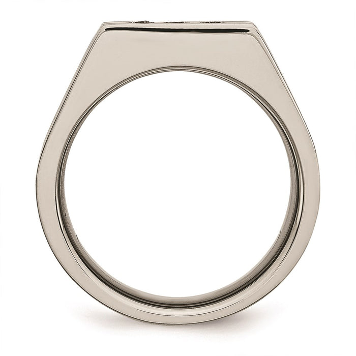 Men's Fashion Jewelry, Chisel Brand Stainless Steel Brushed Black IP-plated CZs Ring