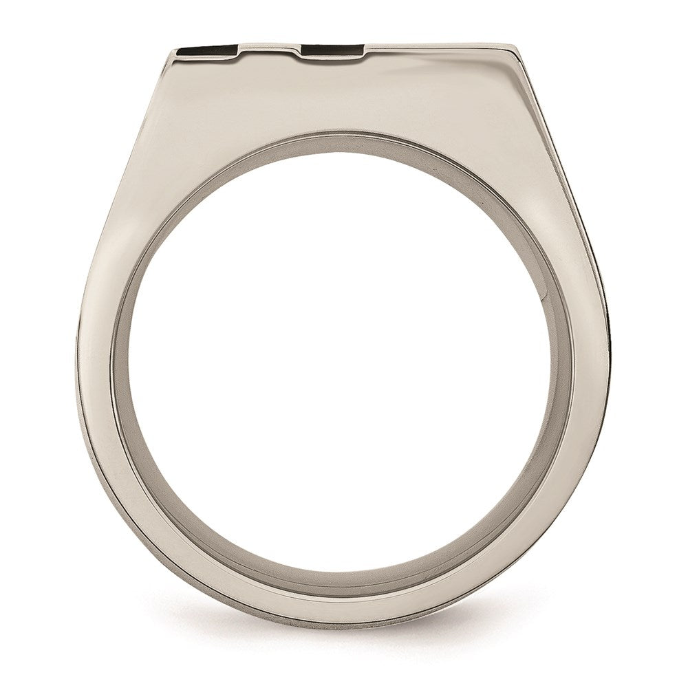 Men's Fashion Jewelry, Chisel Brand Stainless Steel Brushed Black IP-plated CZ Ring