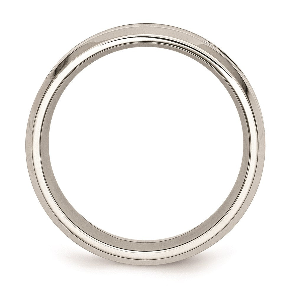 Unisex Fashion Jewelry, Chisel Brand Stainless Steel Polished Wood Inlay Enameled 8.00mm Ring