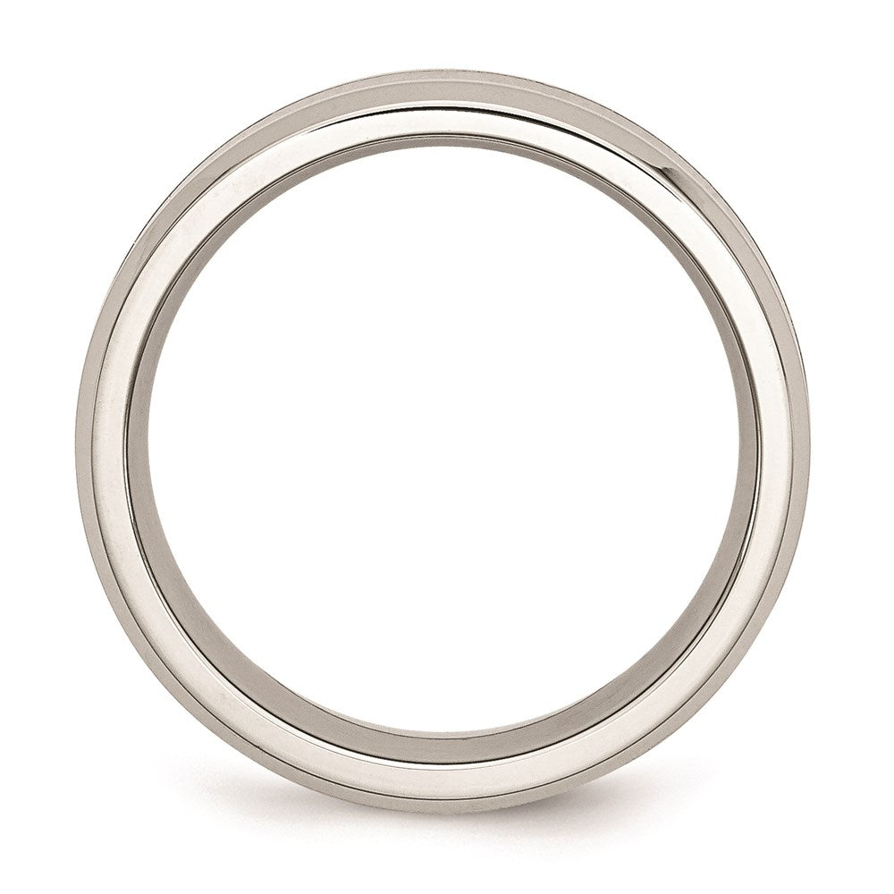 Unisex Fashion Jewelry, Chisel Brand Stainless Steel Polished Red/Orange Wood Enameled 8.00mm Ring