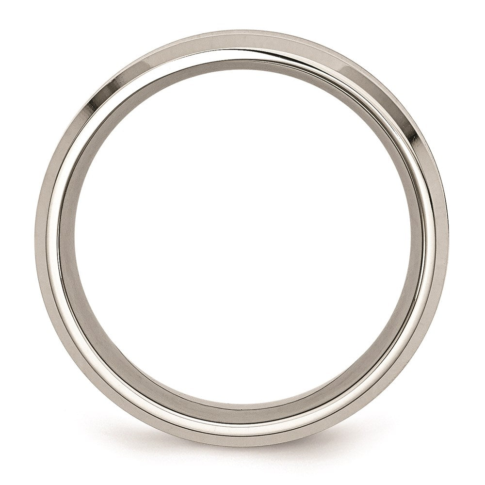 Unisex Fashion Jewelry, Chisel Brand Stainless Steel Polished Red Wood Inlay Enameled 8.00mm Ring