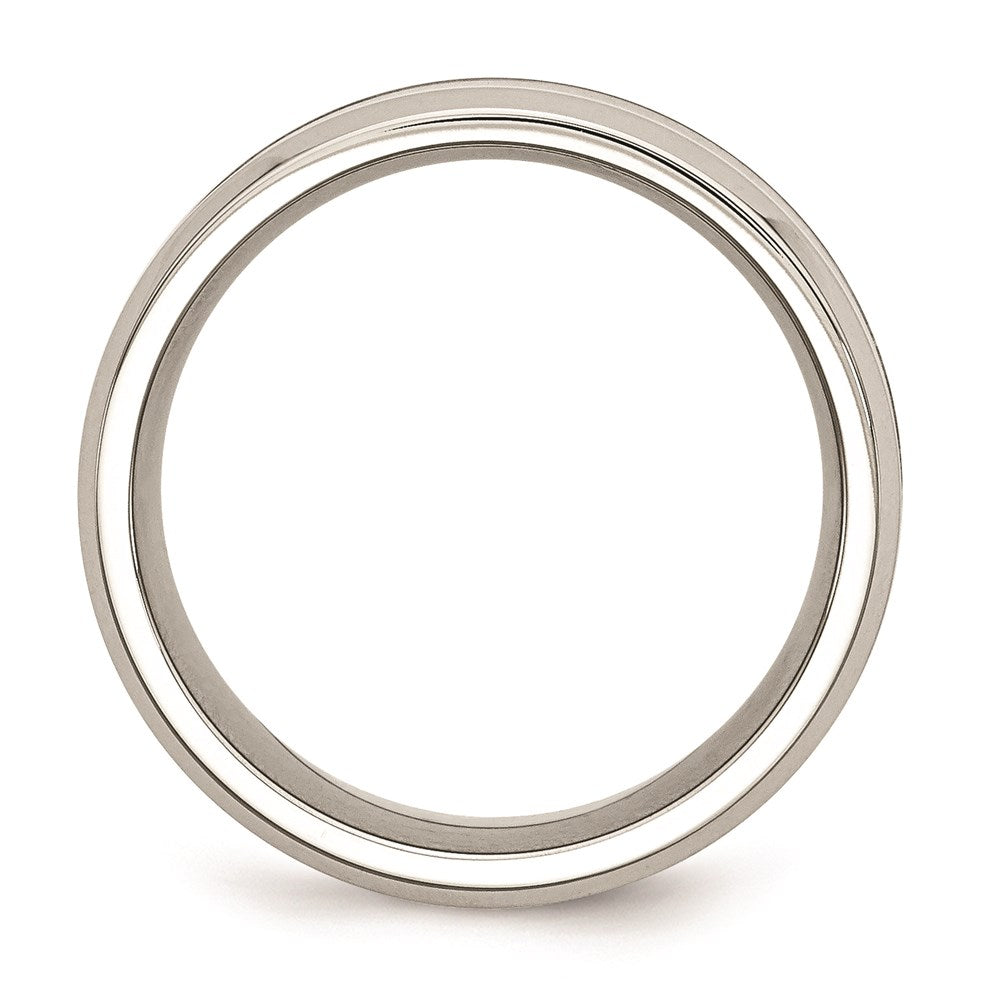 Men's Fashion Jewelry, Chisel Brand Stainless Steel Polished Brown Wood Inlay Enameled 8.00mm Ring