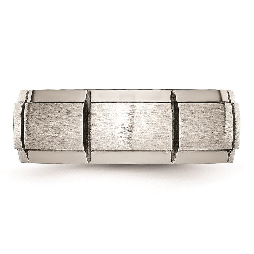 Men's Fashion Jewelry, Chisel Brand Stainless Steel Polished/Brushed Diamond Ring Band