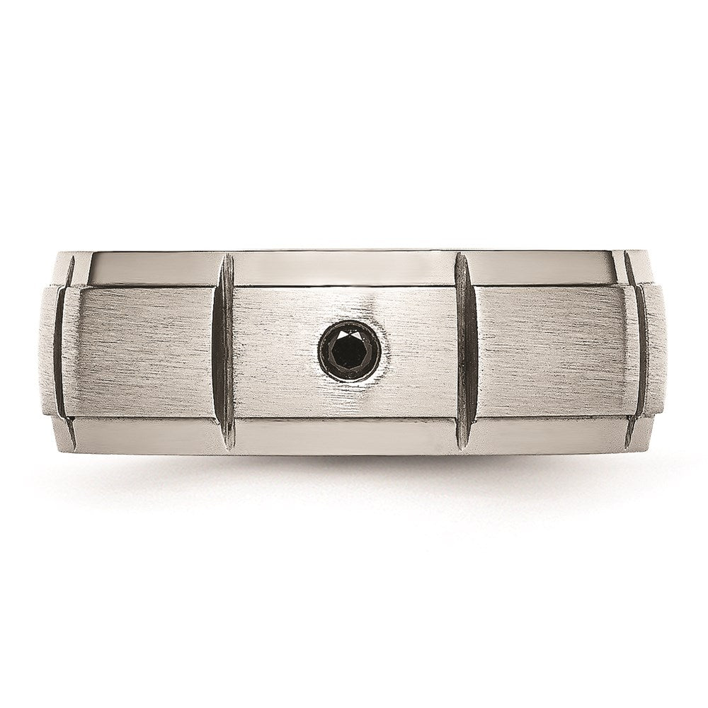 Men's Fashion Jewelry, Chisel Brand Stainless Steel Polished/Brushed Diamond Ring Band