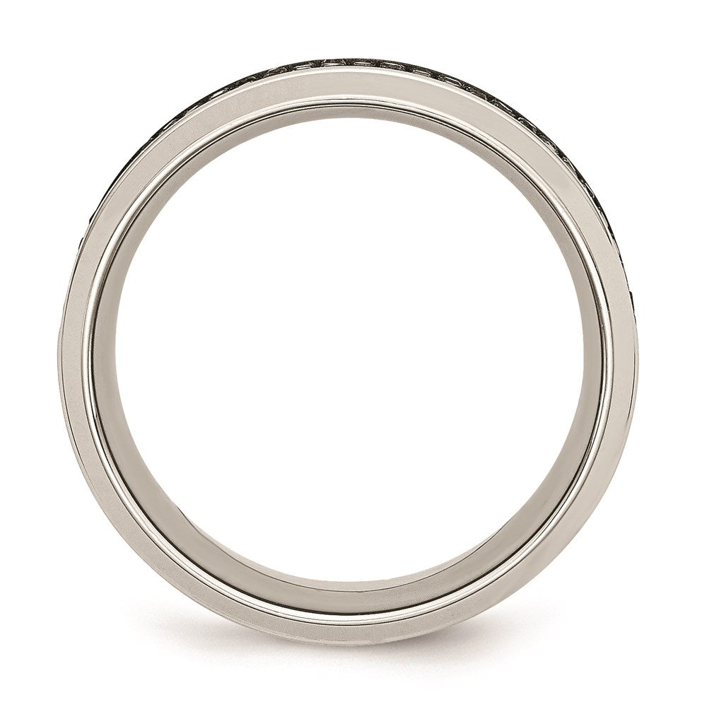 Unisex Fashion Jewelry, Chisel Brand Stainless Steel Polished Diamond Ring Band