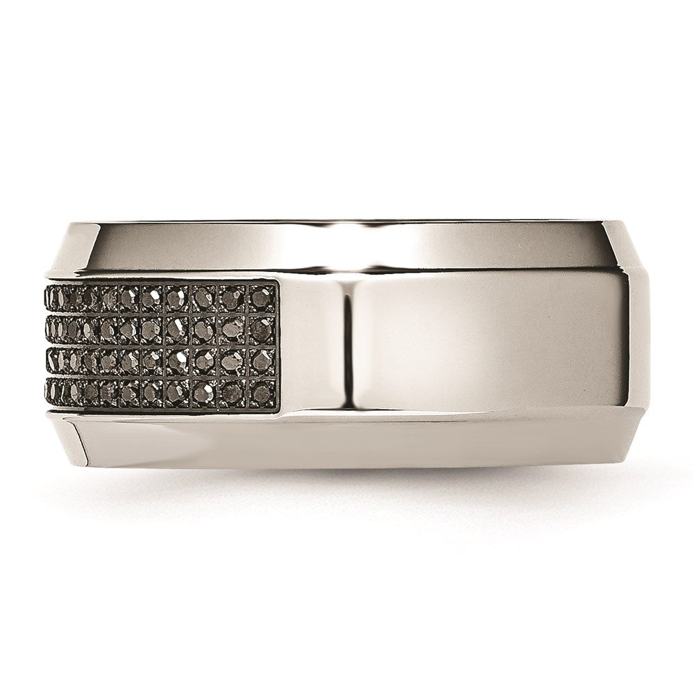 Unisex Fashion Jewelry, Chisel Brand Stainless Steel Polished Diamond Ring Band