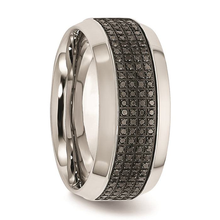 Unisex Fashion Jewelry, Chisel Brand Stainless Steel Polished Diamond Ring Band