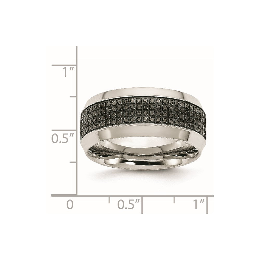 Unisex Fashion Jewelry, Chisel Brand Stainless Steel Polished Diamond Ring Band