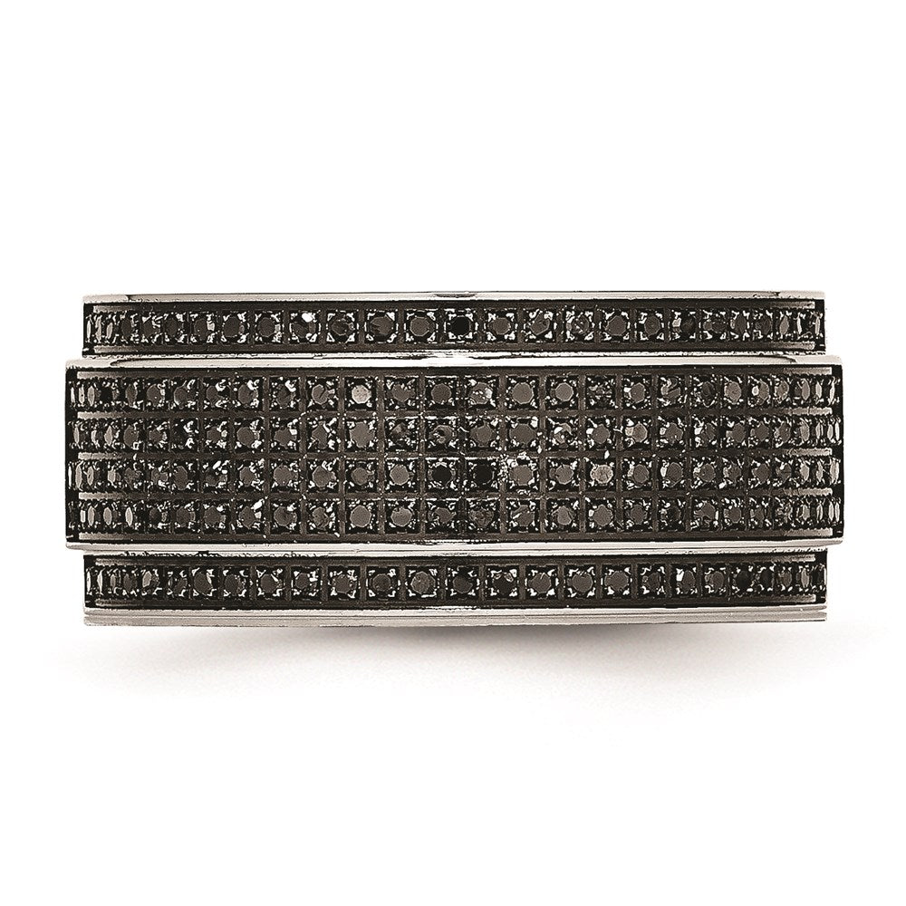 Unisex Fashion Jewelry, Chisel Brand Stainless Steel Polished Diamond Ridged Edge Ring Band