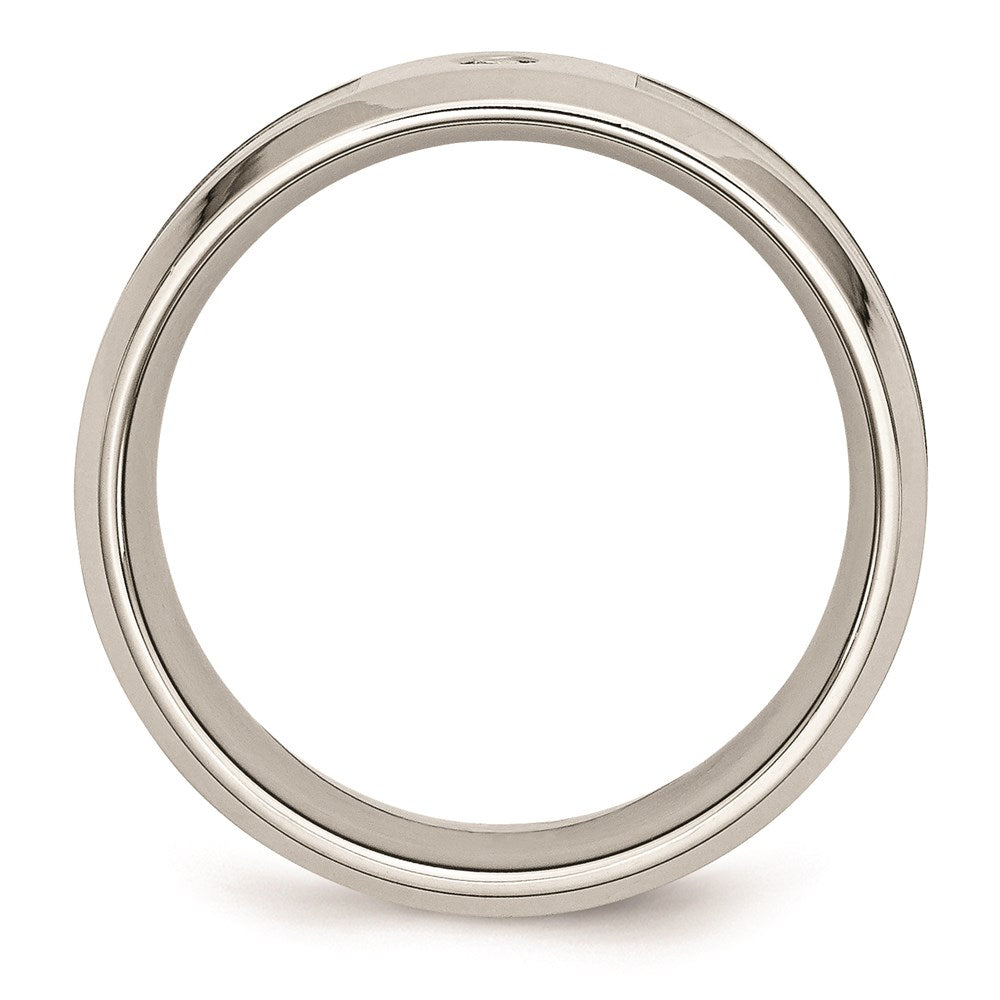 Men's Fashion Jewelry, Chisel Brand Stainless Steel Polished Camouflage Diamond Ring Band