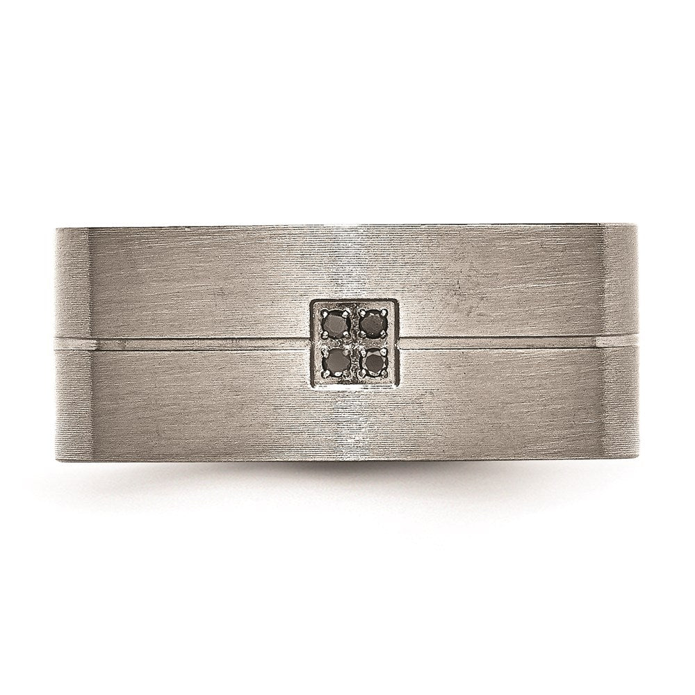 Unisex Fashion Jewelry, Chisel Brand Stainless Steel Matte Black Diamond Ring Band
