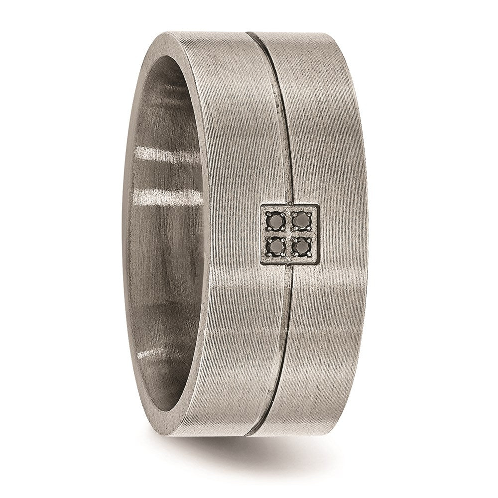 Unisex Fashion Jewelry, Chisel Brand Stainless Steel Matte Black Diamond Ring Band