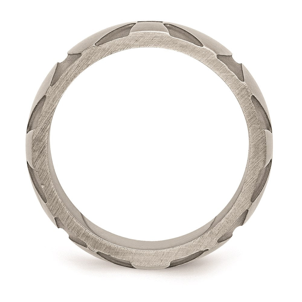 Unisex Fashion Jewelry, Chisel Brand Stainless Steel Matte/Antiqued Diamond Ring Band