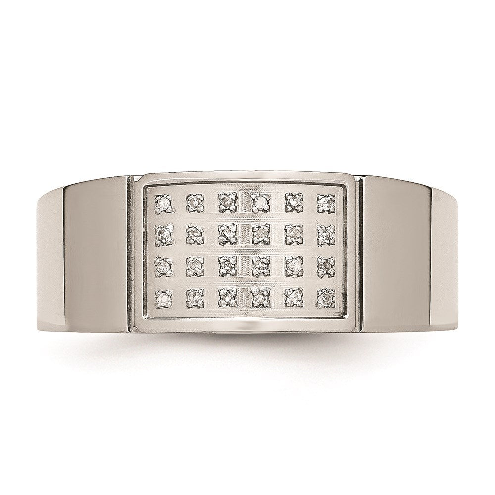 Unisex Fashion Jewelry, Chisel Brand Stainless Steel Polished Diamond Ring
