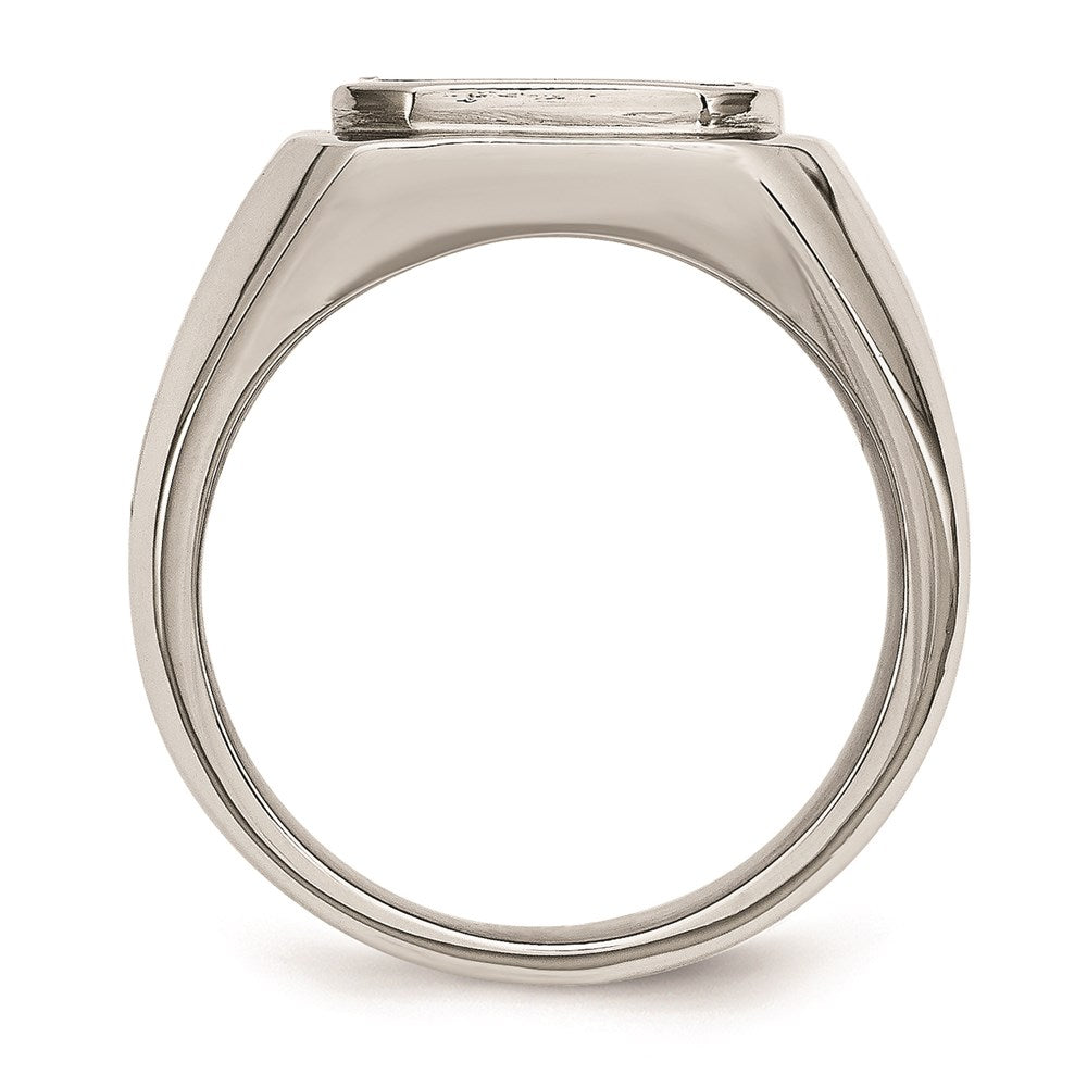 Men's Fashion Jewelry, Chisel Brand Stainless Steel Polished Black Enameled Ring