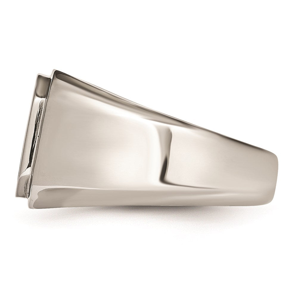 Men's Fashion Jewelry, Chisel Brand Stainless Steel Polished Black Enameled Ring