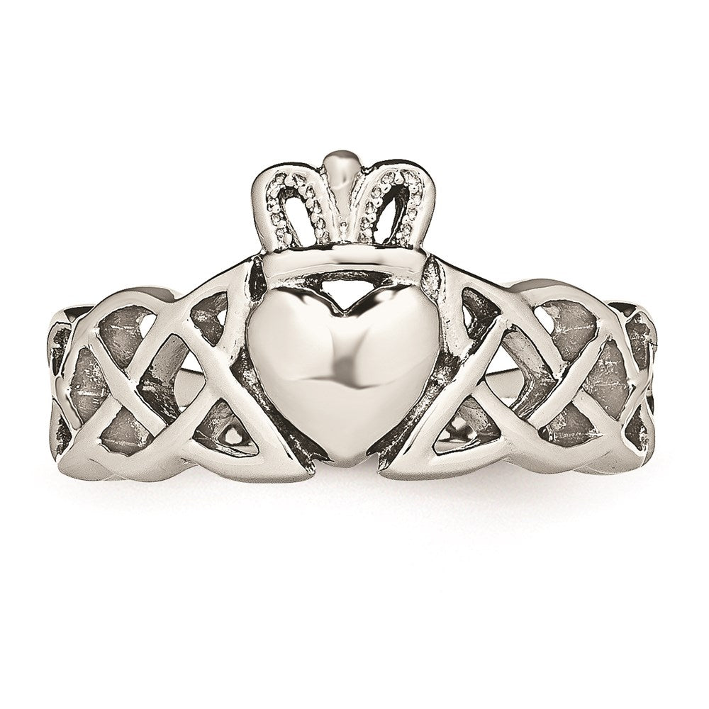 Unisex Fashion Jewelry, Chisel Brand Stainless Steel Polished Claddagh Ring
