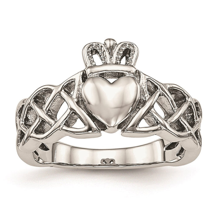 Unisex Fashion Jewelry, Chisel Brand Stainless Steel Polished Claddagh Ring