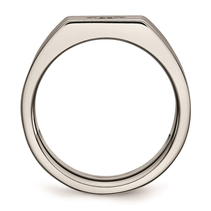 Men's Fashion Jewelry, Chisel Brand Stainless Steel Polished with CZ Ring