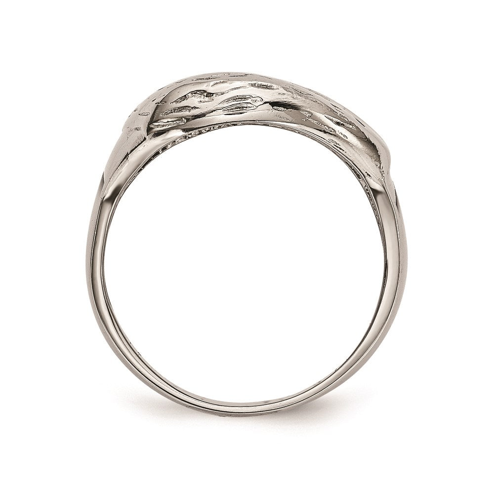 Men's Fashion Jewelry, Chisel Brand Stainless Steel Polished Black Enameled Eagle Ring