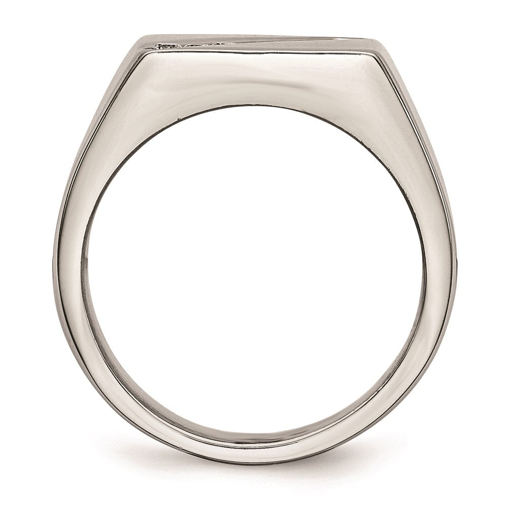 Men's Fashion Jewelry, Chisel Brand Stainless Steel Polished Men's CZ Ring