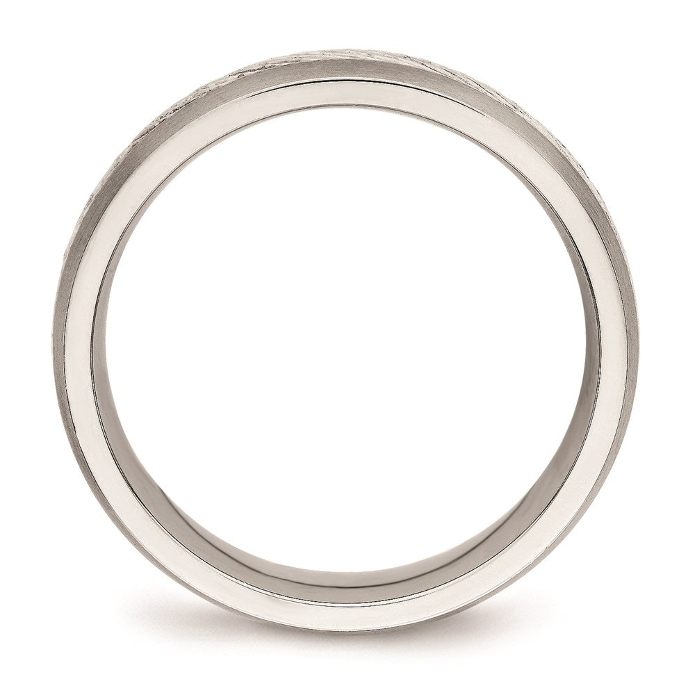 Men's Fashion Jewelry, Chisel Brand Stainless Steel Brushed w/Silver D/C Inlay Ring