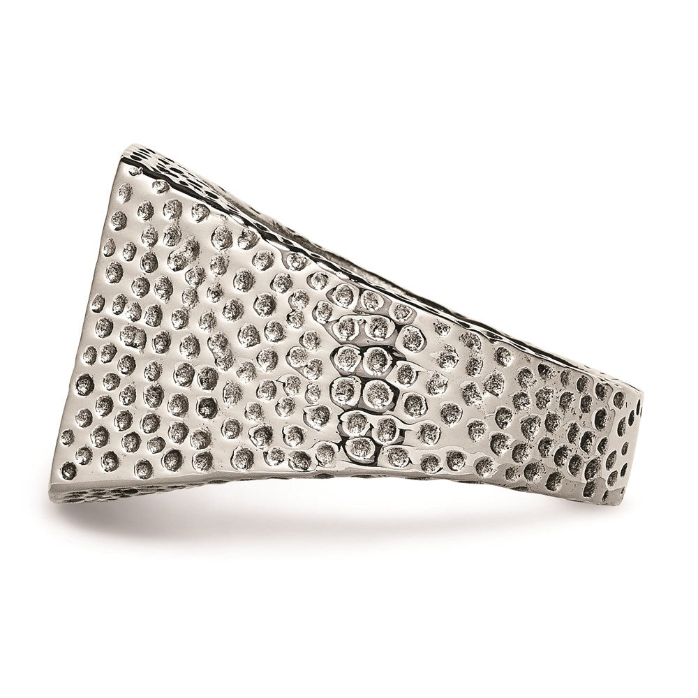 Men's Fashion Jewelry, Chisel Brand Stainless Steel Textured Black Enameled Cross Ring