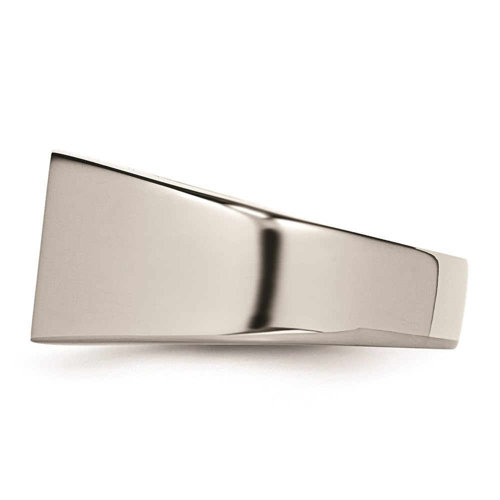Men's Fashion Jewelry, Chisel Brand Stainless Steel Polished Signet Carbon Fiber Inlay Ring