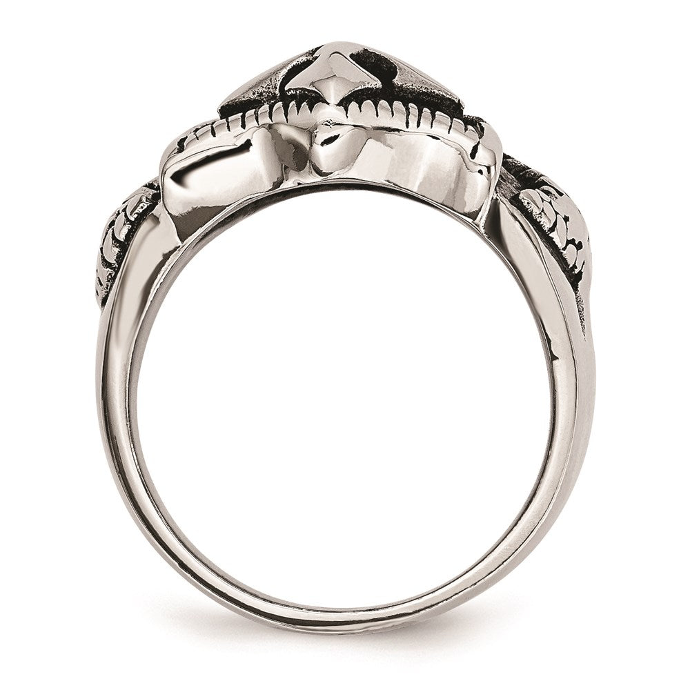 Men's Fashion Jewelry, Chisel Brand Stainless Steel Antiqued Shield Ring