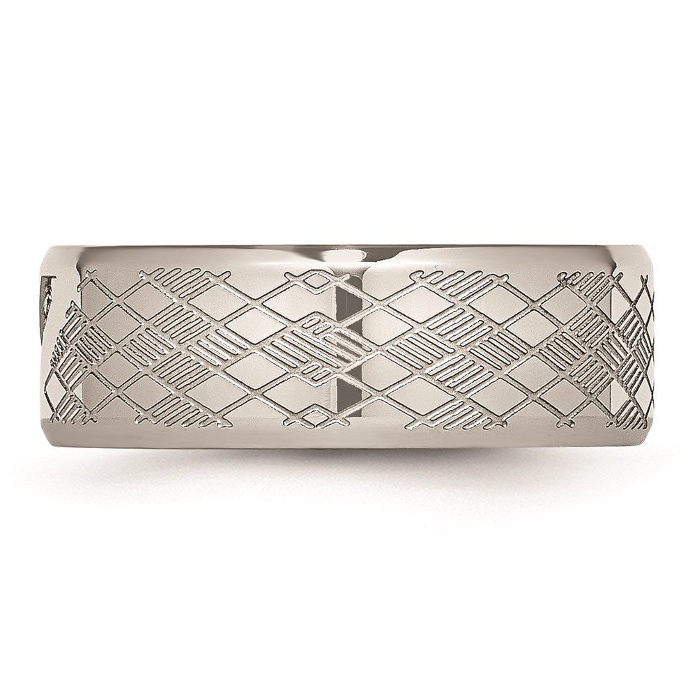 Unisex Fashion Jewelry, Chisel Brand Stainless Steel Polished & Textured CZ Ring
