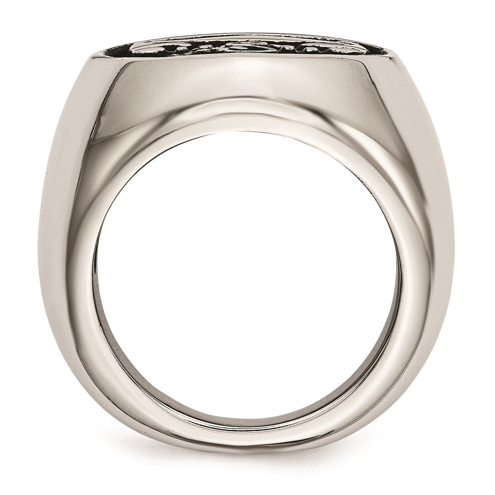 Men's Fashion Jewelry, Chisel Brand Stainless Steel Antiqued and Polished Anchor Ring