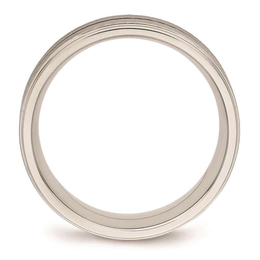 Unisex Fashion Jewelry, Chisel Brand Stainless Steel Polished Grooved Ring