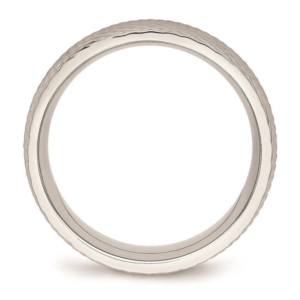 Unisex Fashion Jewelry, Chisel Brand Stainless Steel Polished Textured Ring