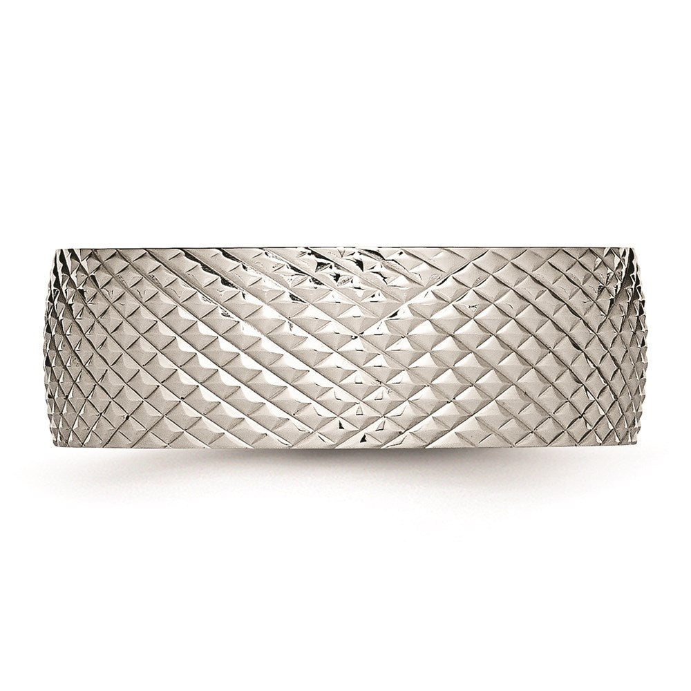 Unisex Fashion Jewelry, Chisel Brand Stainless Steel Polished Textured Ring