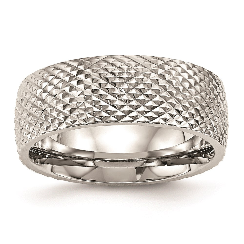 Unisex Fashion Jewelry, Chisel Brand Stainless Steel Polished Textured Ring