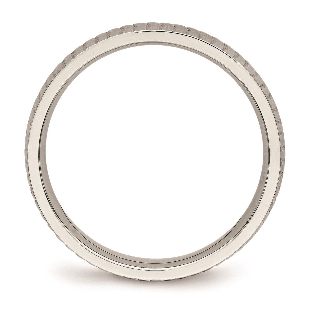 Unisex Fashion Jewelry, Chisel Brand Stainless Steel Polished Textured Ring